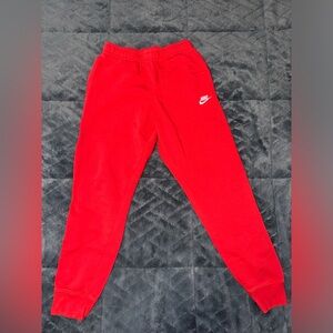 Red Nike Sportswear Club Fleece Sweatpants